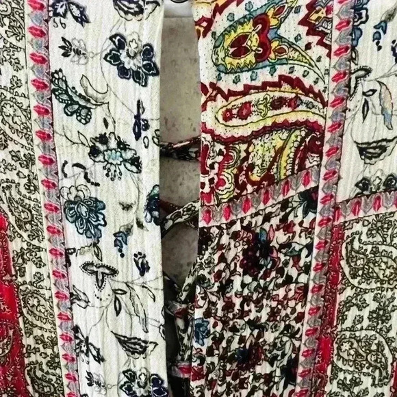 AMERICAN EAGLE OUTFITTERS BOHO COLORFUL LONG SLEEVE BEACHY VACATION ROMPER SIZE - Picture 4 of 7